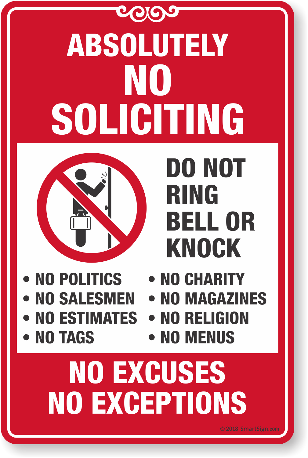 printable no soliciting sign