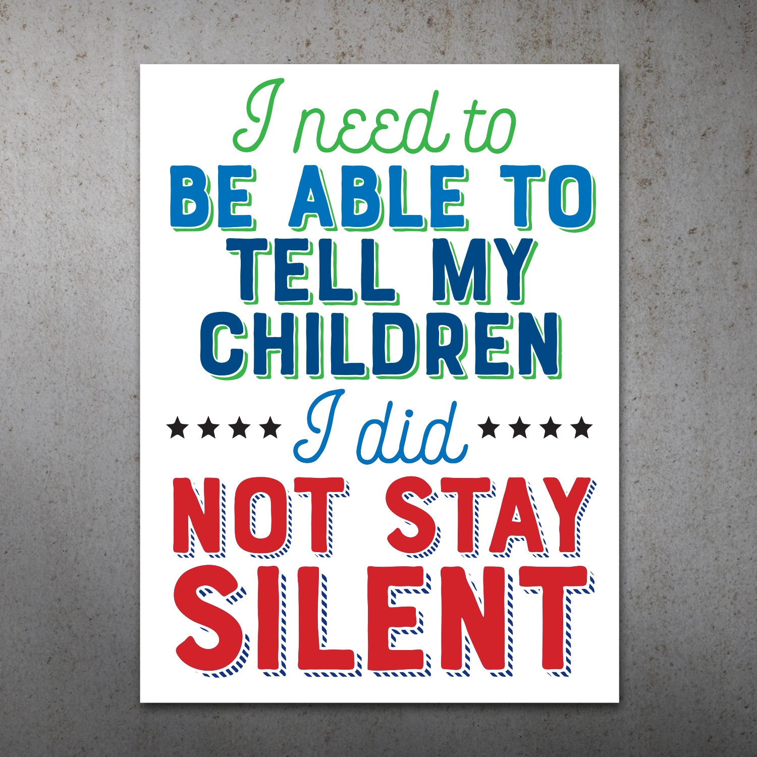 Not Silent PRINTABLE Protest Poster Protest Sign Etsy