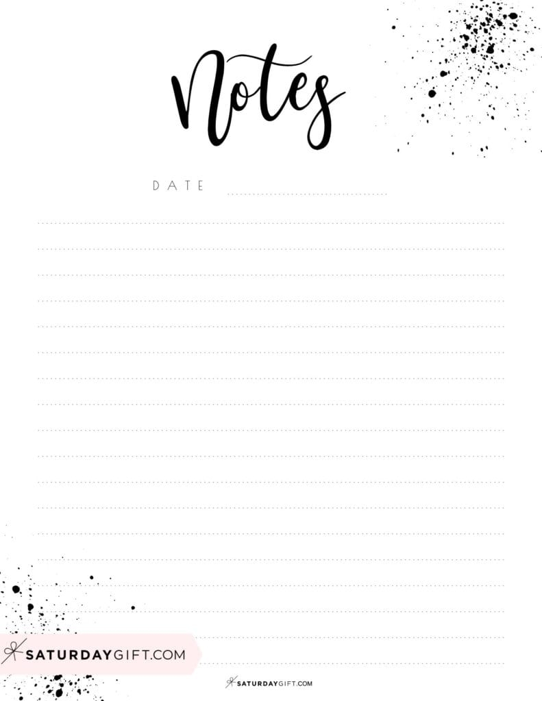 cute printable notebook paper pdf