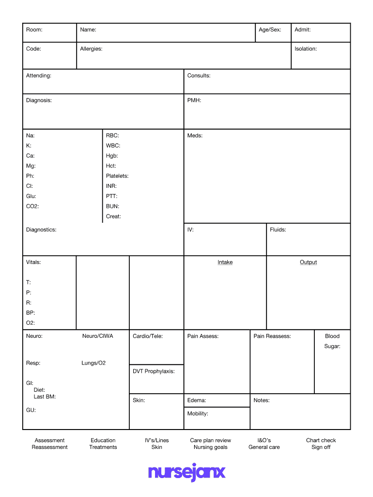 printable nurse brain sheet pdf