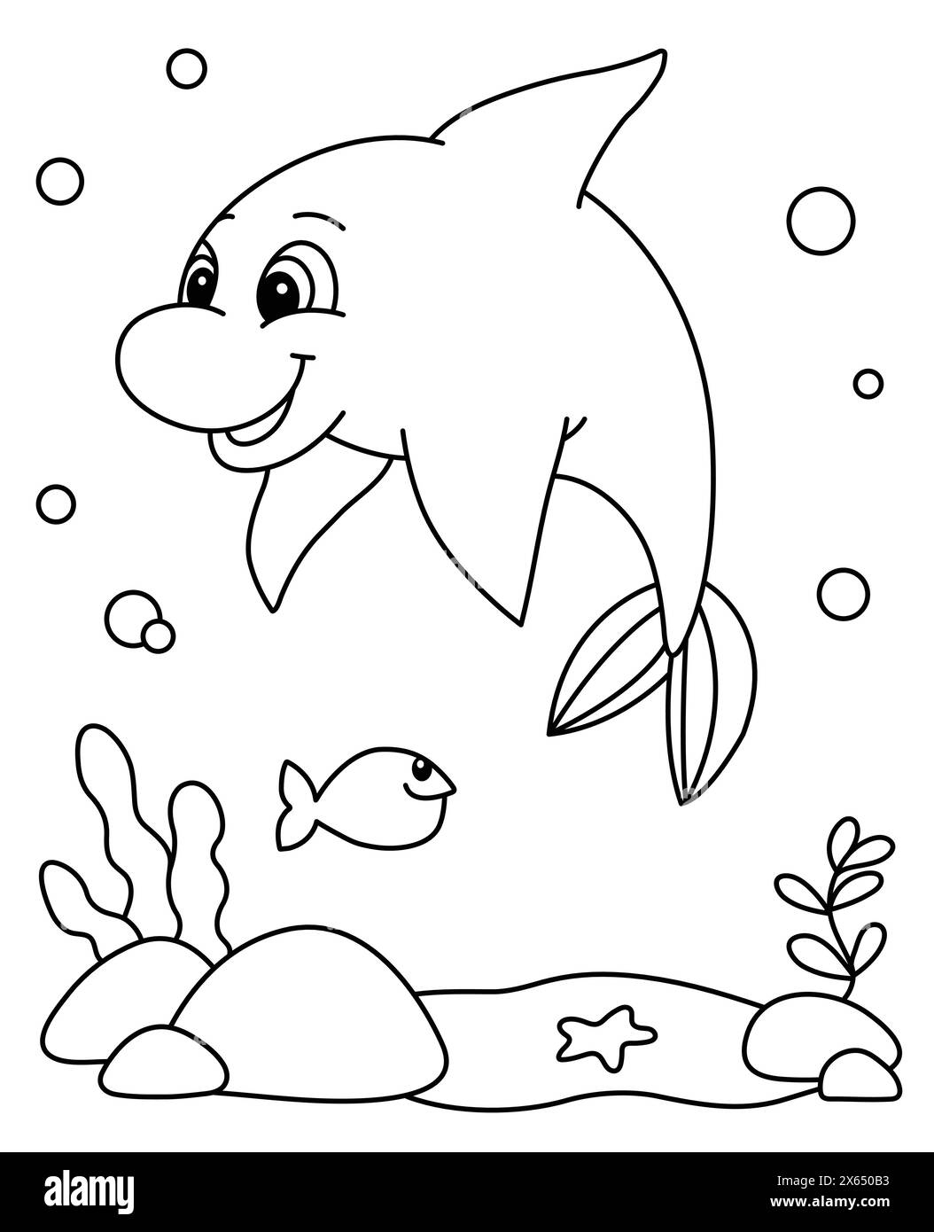 Ocean Animals Coloring Book Cut Out Stock Images Pictures Alamy