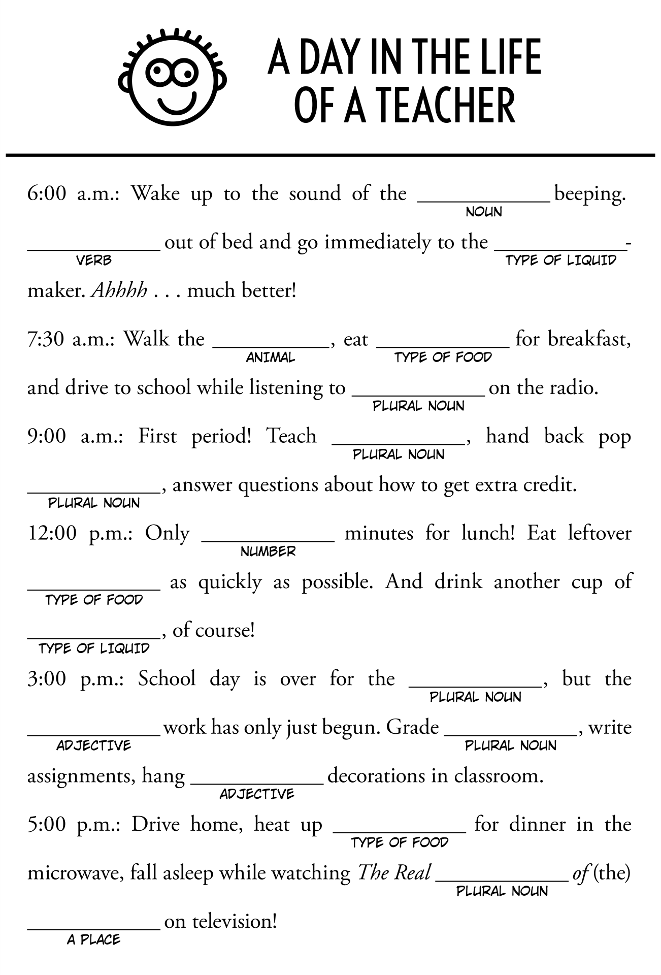 pdf mad libs printable