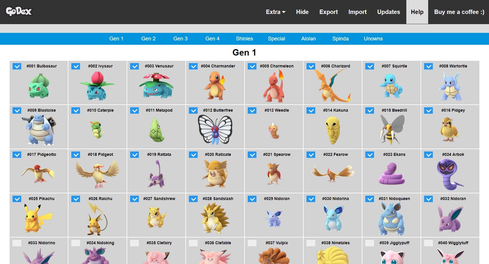 Online Pokedex Checklist 44 By XXPizzaBoy1Xx GO Hub Forum
