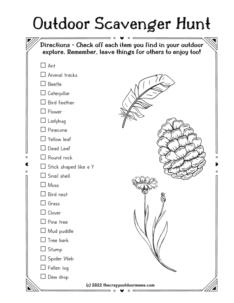 Outdoor Scavenger Hunt 5 Free Printables For ALL Ages The Crazy Outdoor Mama