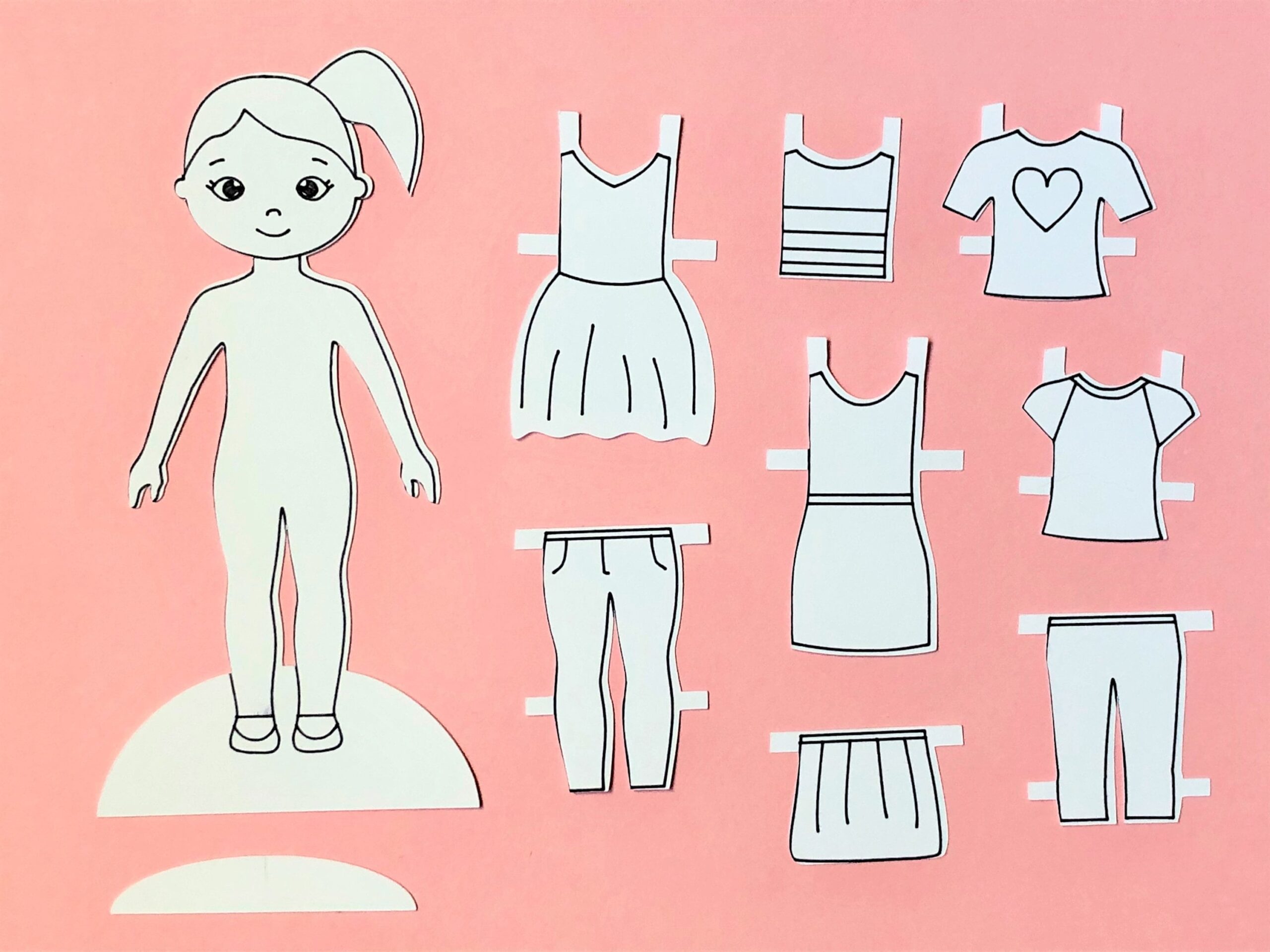 Paper Doll Cut File And Printable Meet Hannah A Downloadable Doll For Cricut And Silhouette Machines And Hand Cutting svg Png Pdf Etsy Hong Kong