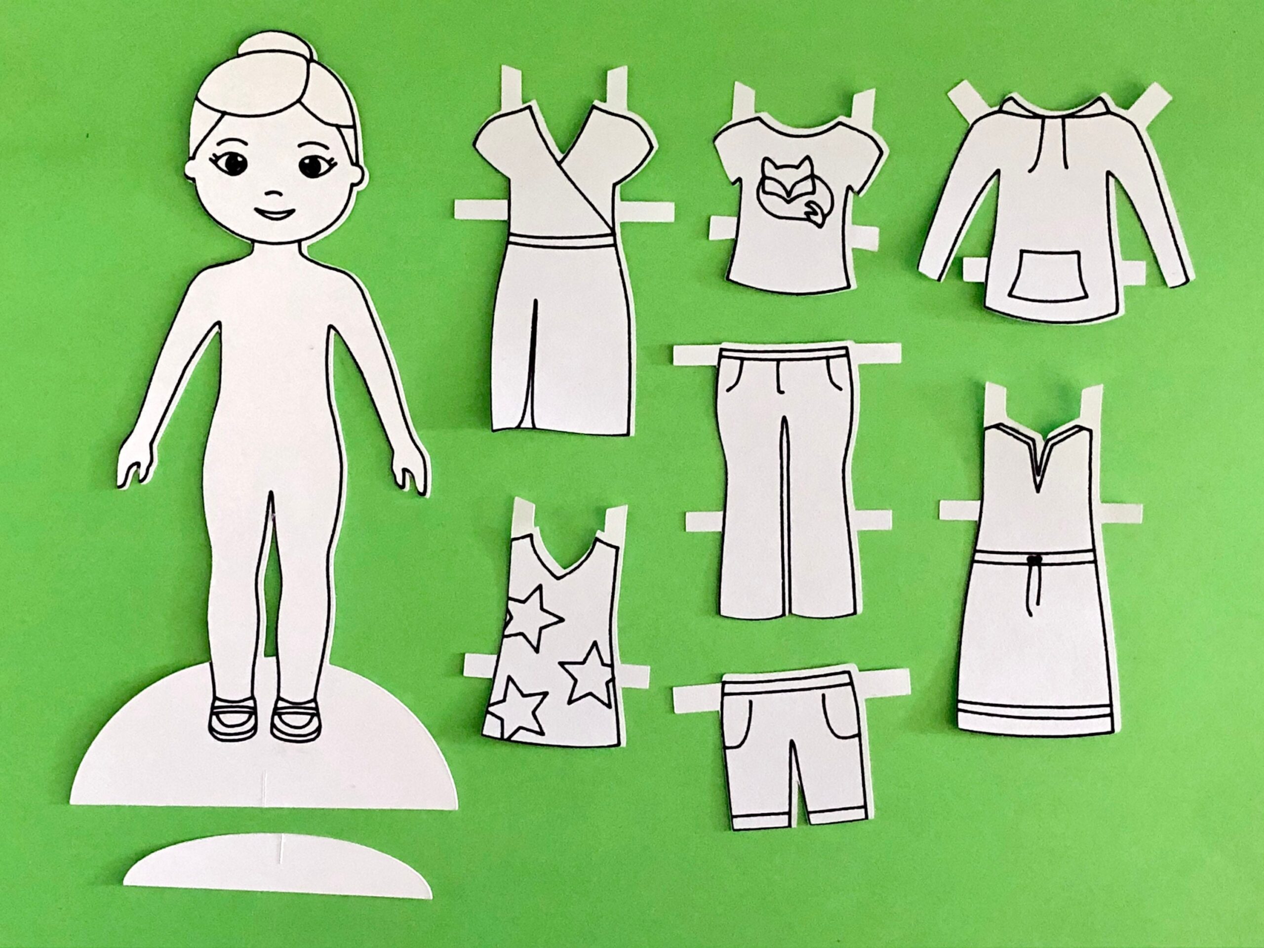 Paper Doll Cut File And Printable Meet Ruby A Downloadable Doll For Cricut And Silhouette Machines And Hand Cutting svg Png Pdf Etsy