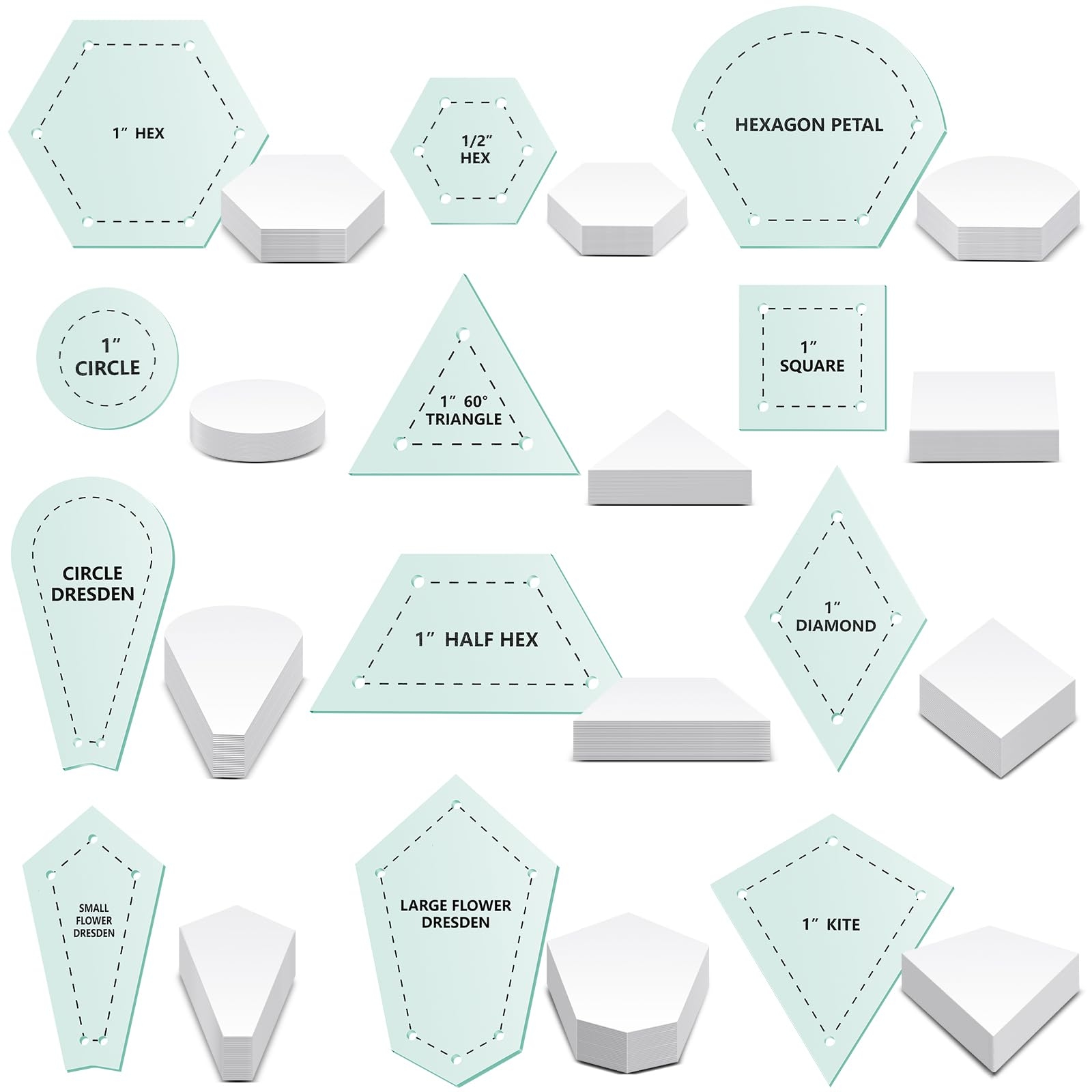 Paper Pieces 1 Hexagon Templates Set Of 600 Square Free Printable Hexagon Template Pdf 10 Inch Hexagon Template Printable