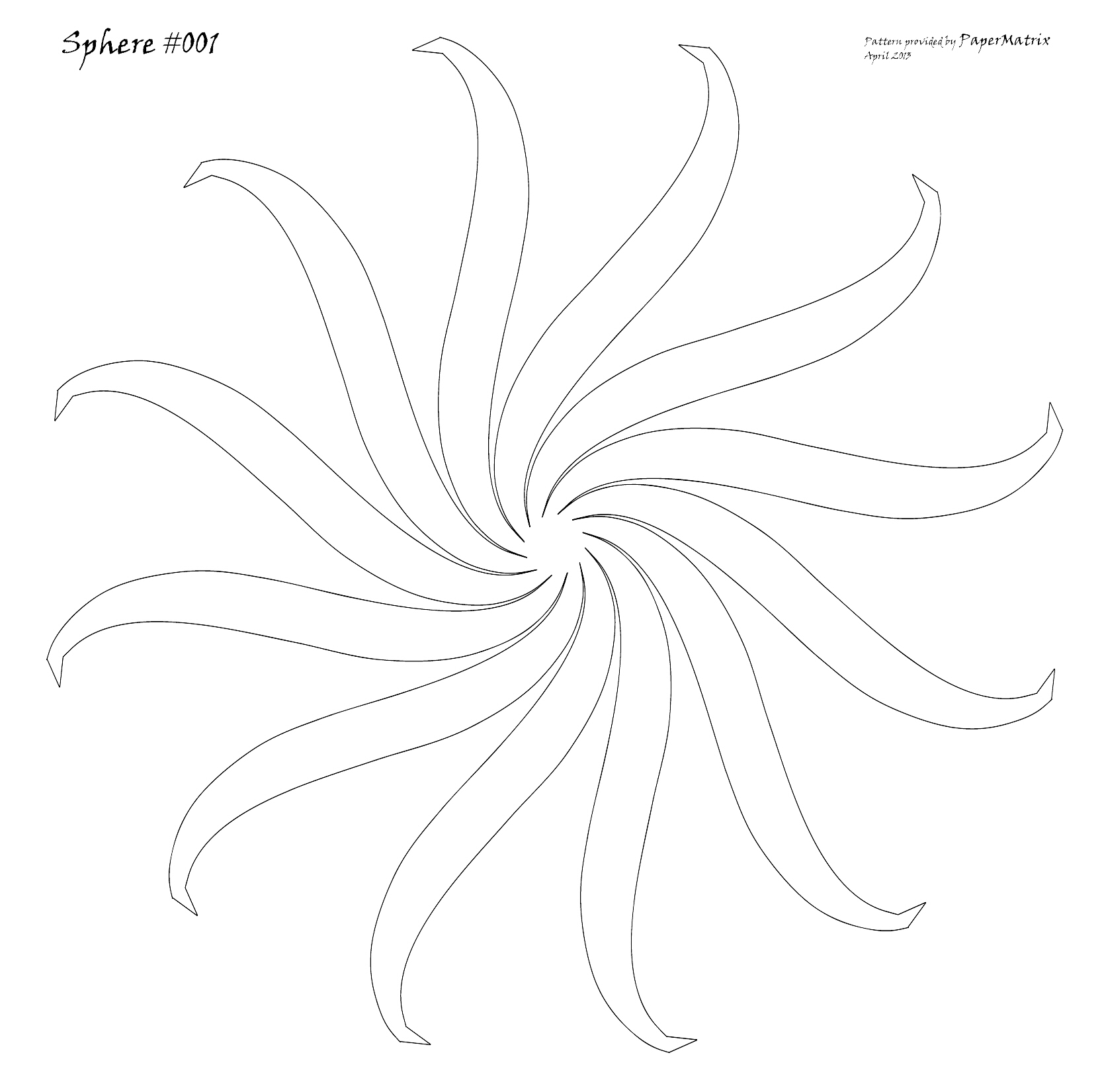 printable paper sphere template