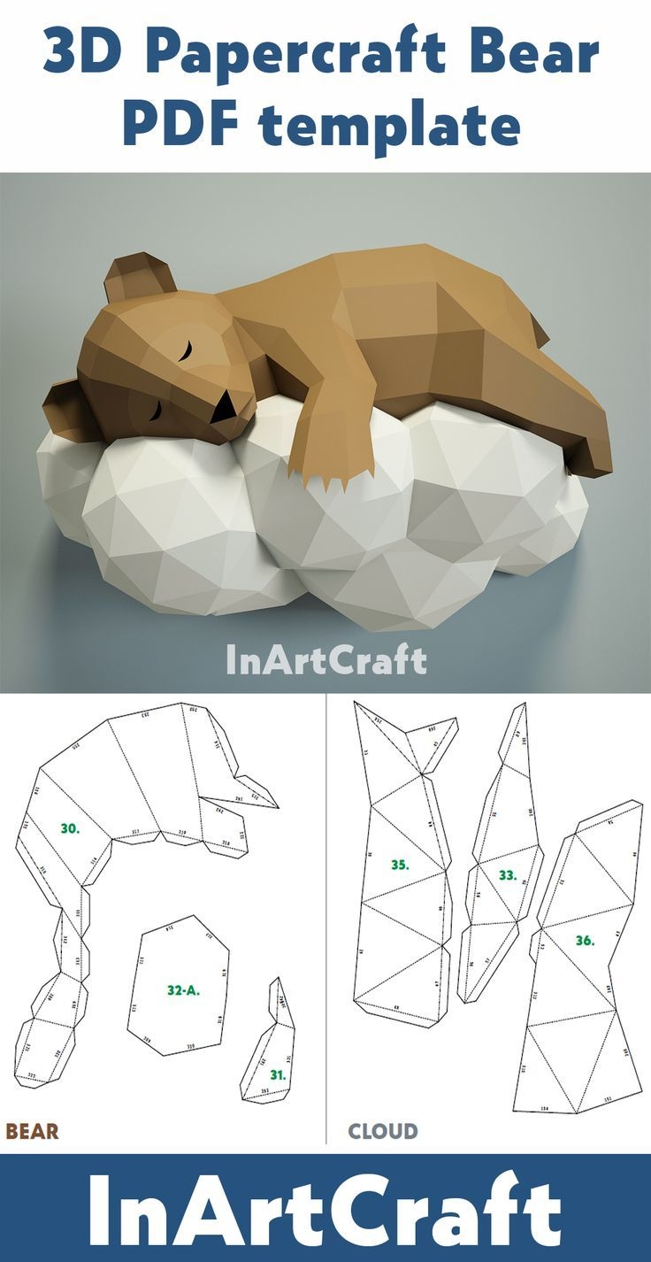 printable 3d paper animals templates