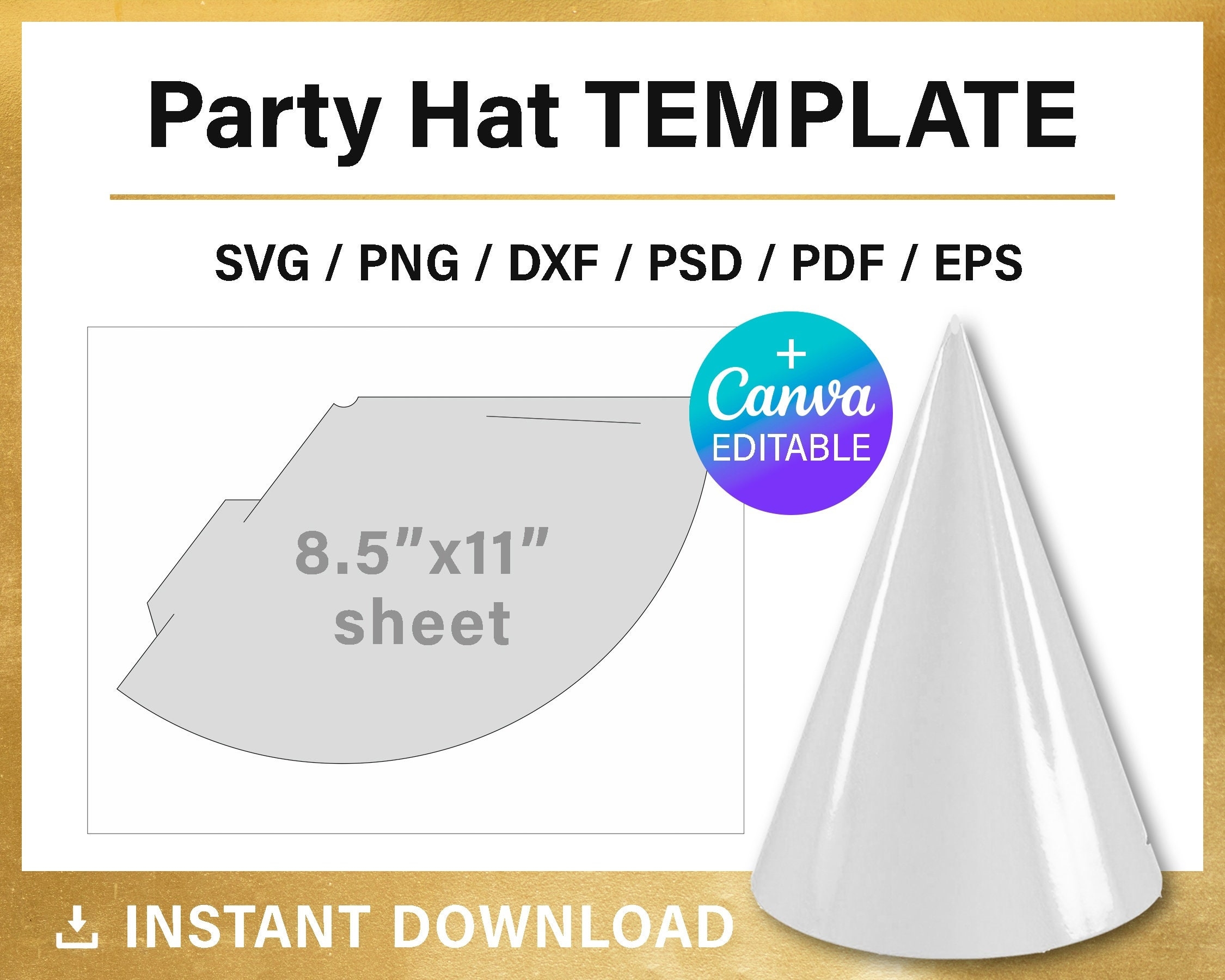 party hat template printable