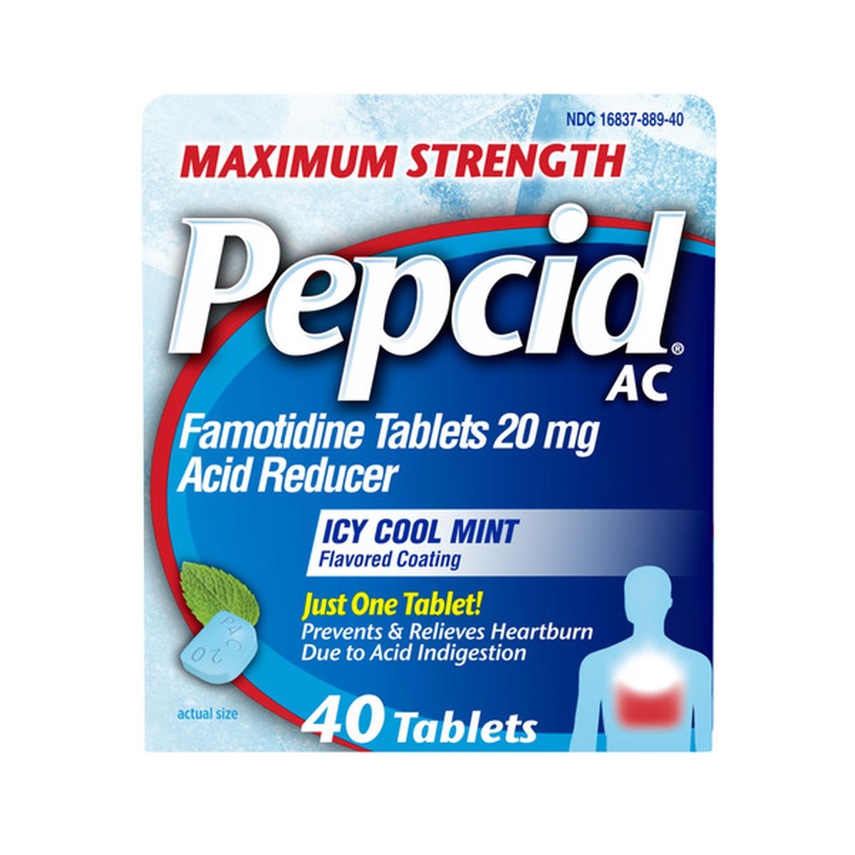 Pepcid AC Maximum Strength Famotidine Tablets Icy Cool Mint 40 Ct 40 Ct Delivery Or Pickup Near Me Instacart