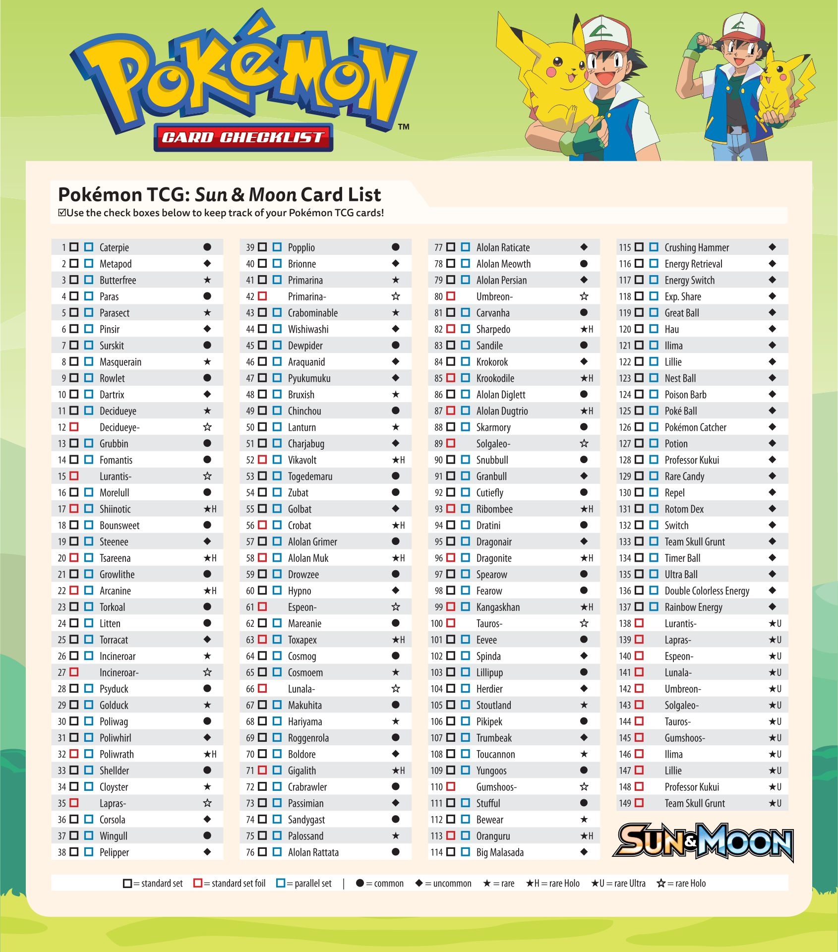 Pokemon Checklist 10 Free PDF Printables Printablee