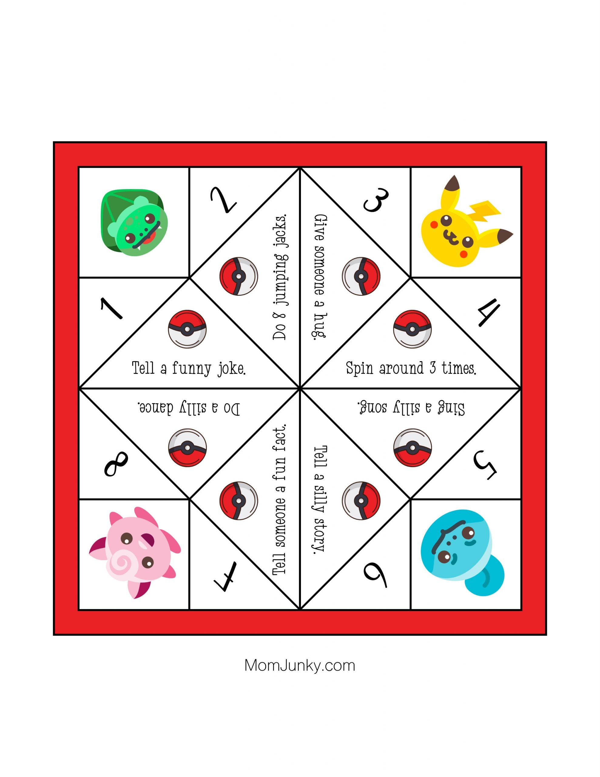 fortune teller printable template