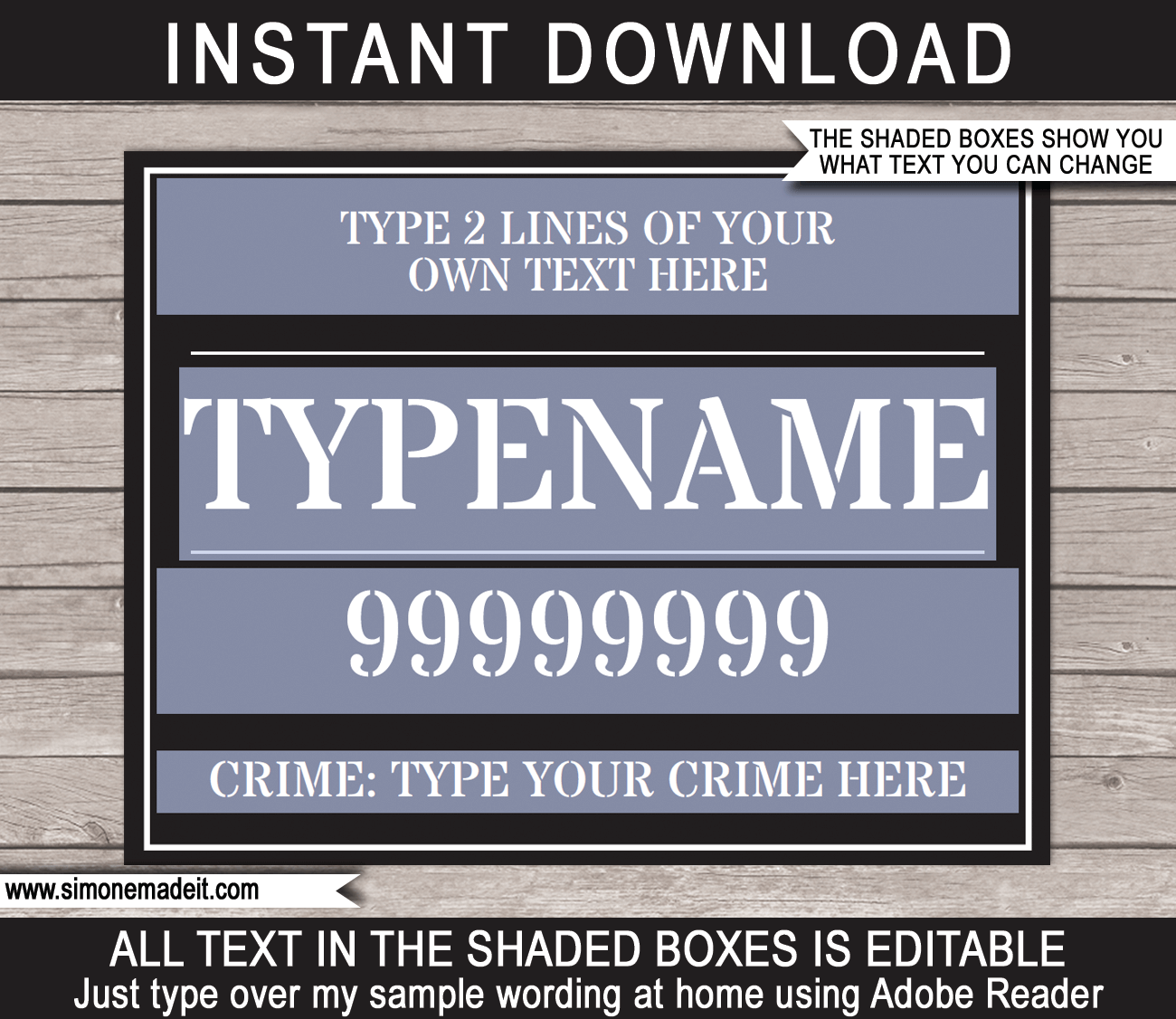Police Party Mugshot Sign Board Lineup Backdrop Templates