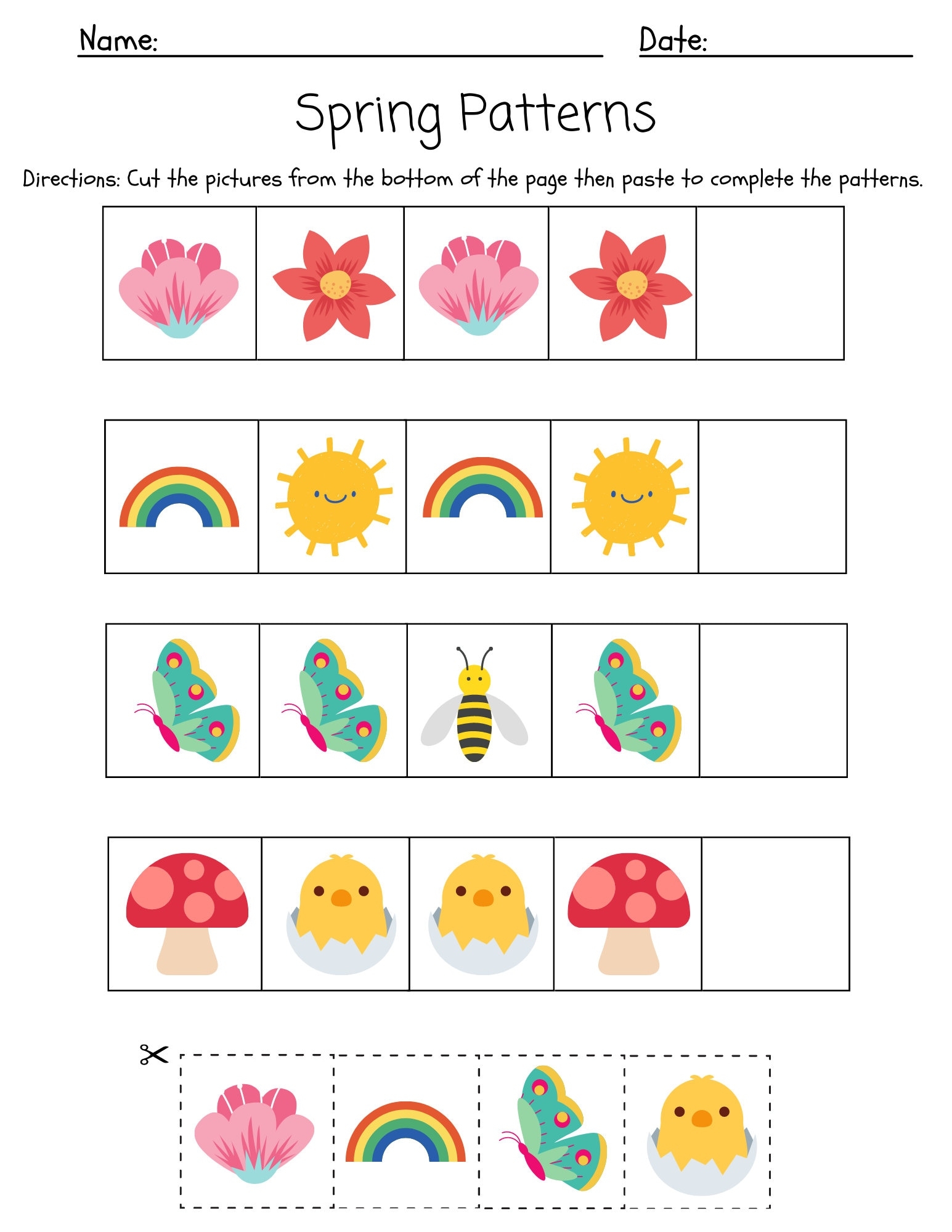 spring worksheets for preschool