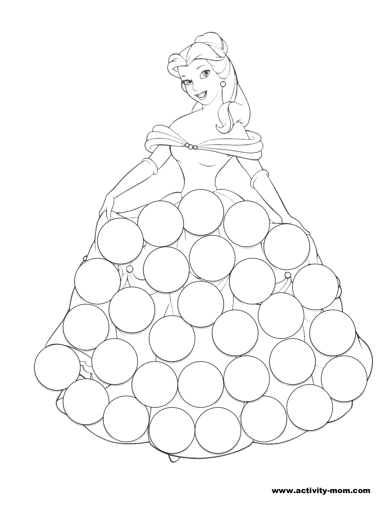 Princess Dot Marker Pages printable The Activity Mom