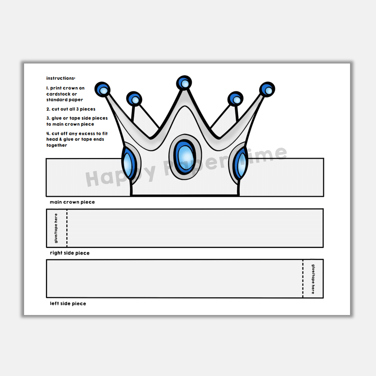 Princess Paper Crowns Printable Royal Coloring Costume Craft Activity Made By Teachers