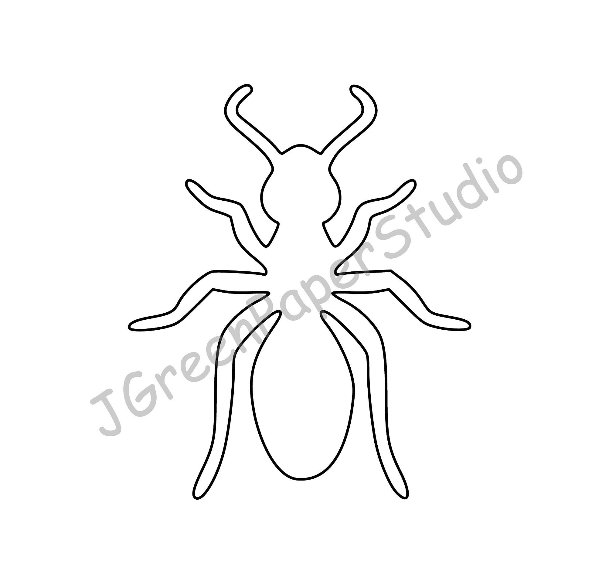 Printable Ant Template Kids Coloring Page DIY Craft Stencil PDF Digital Download Etsy