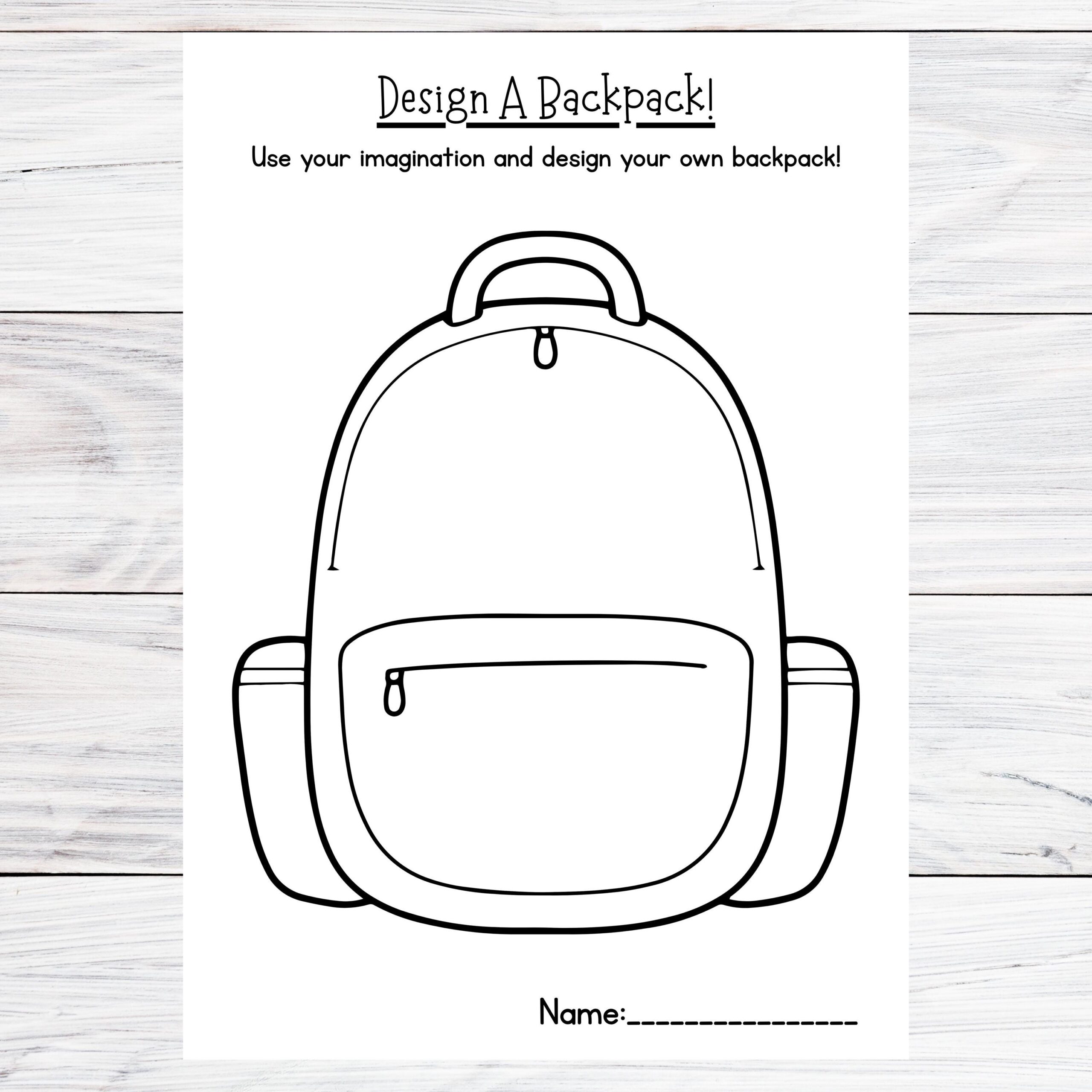 Printable Backpack Coloring Design Your Own Backpack rucksack Activity Printable Template