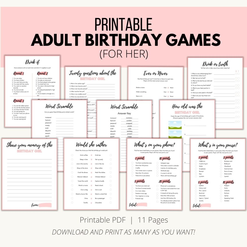printable games for adults pdf