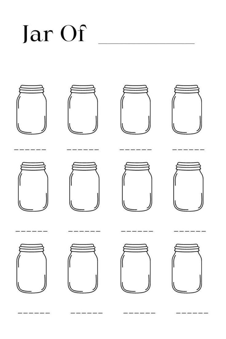 Printable Blank Fill The Jars Templates PDF Fill The Jars Template Template Printable Happy Jar