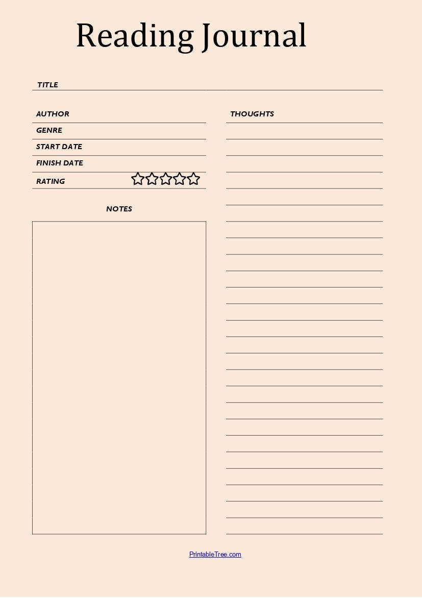 printable reading log pdf