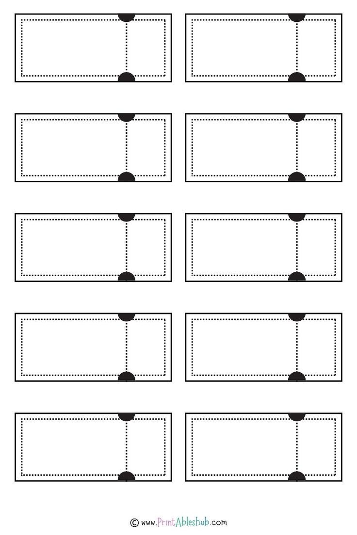 Printable Blank Ticket Design Templates PDF