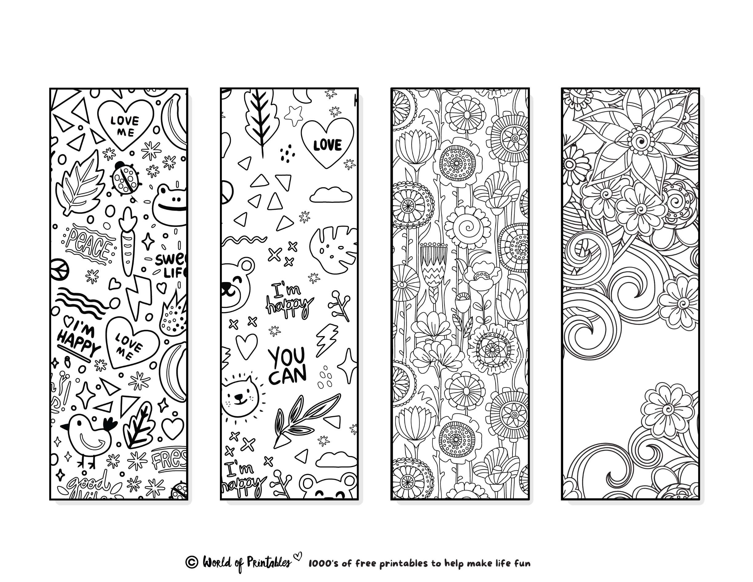 template for bookmarks printable