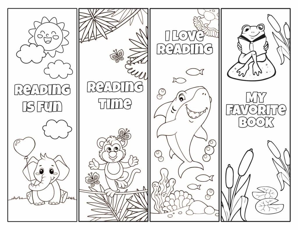 printable coloring bookmarks pdf