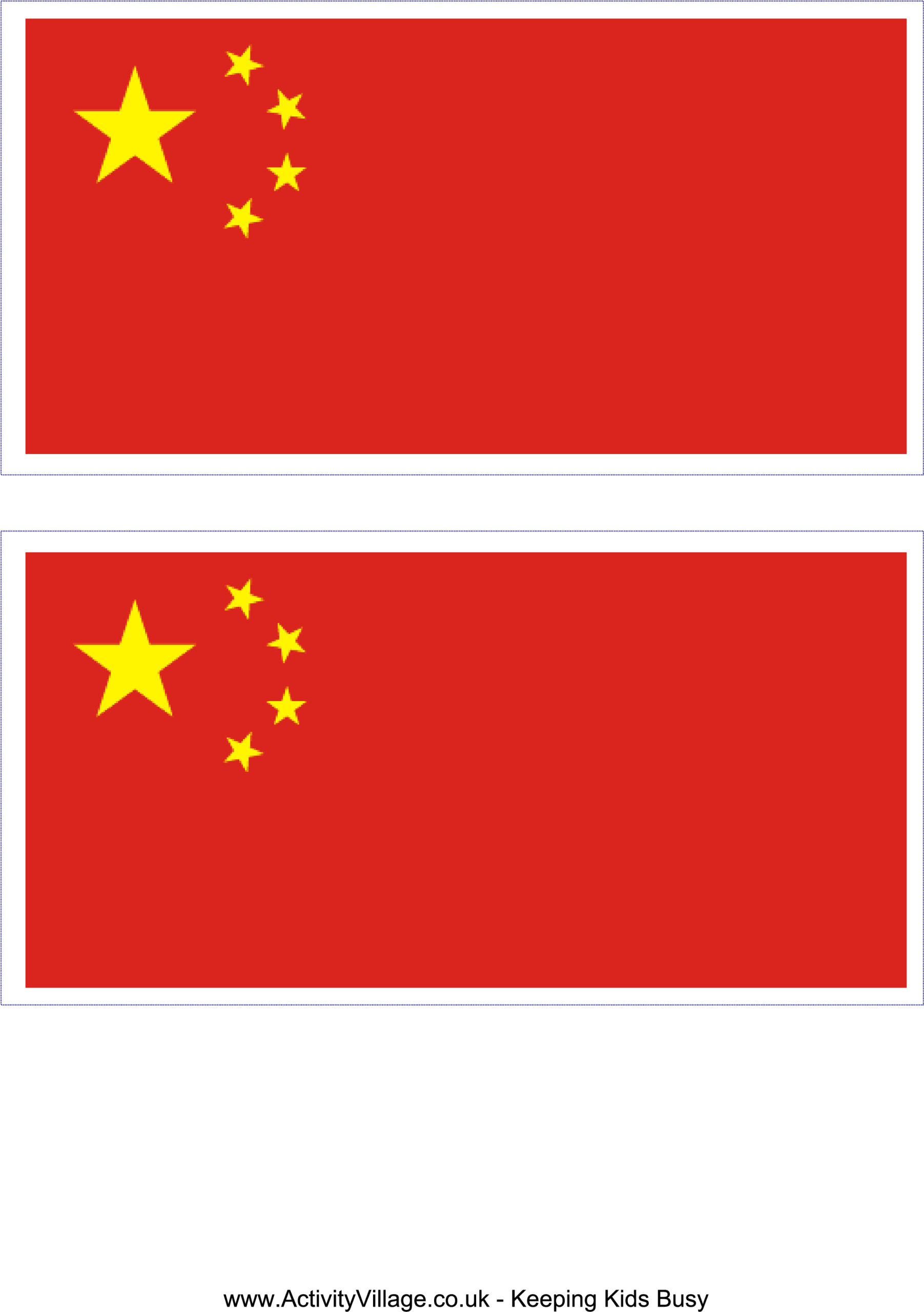 Printable China Flag Printable