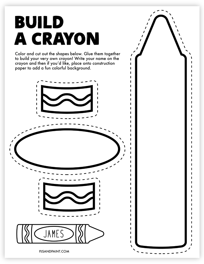 Printable Crayon Pattern Printable Party Favors
