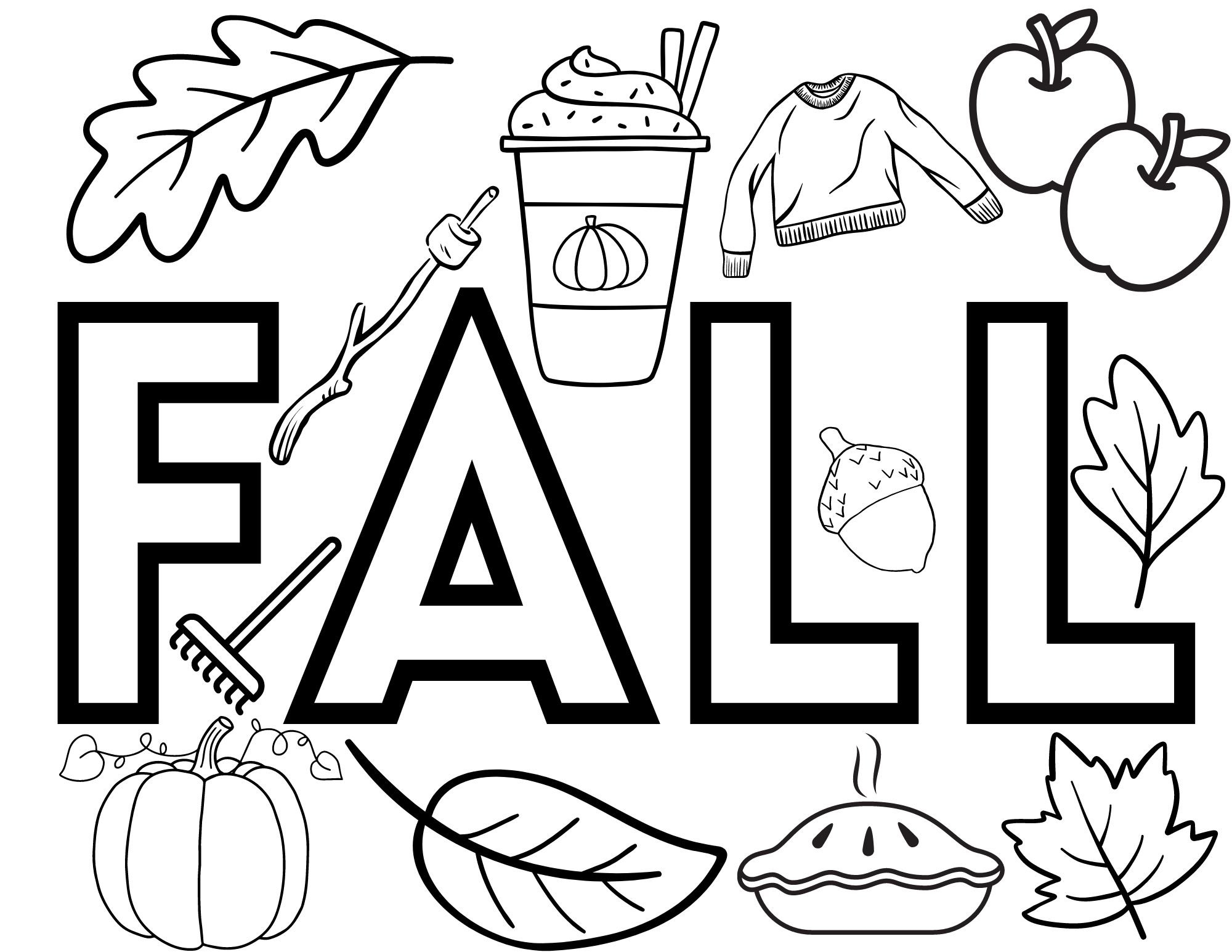 free fall printable coloring pages