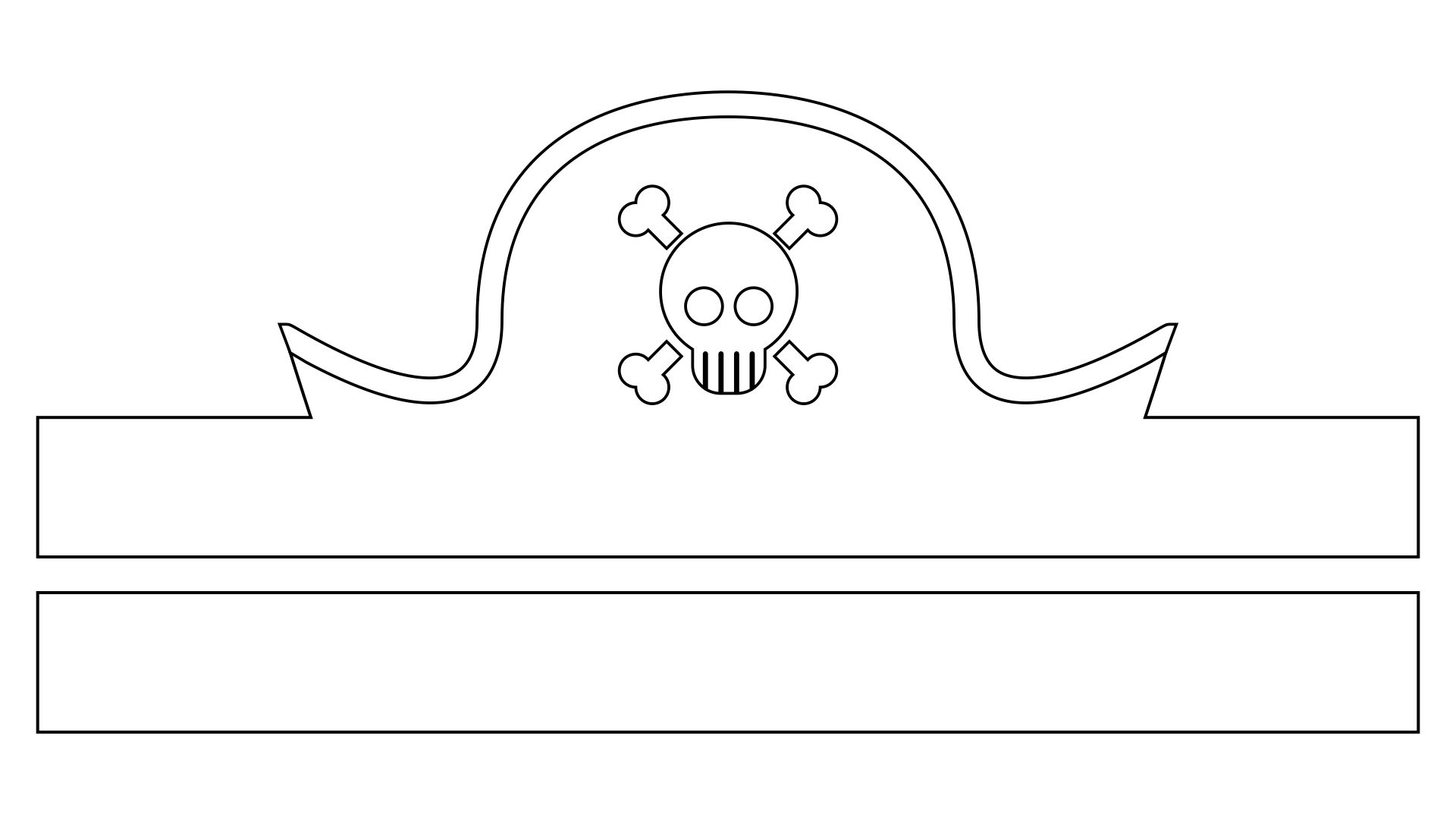 Printable Diy Pirate Hat Template Captain Hat Cut Out Template Template Pirate Hat Headband Pirate