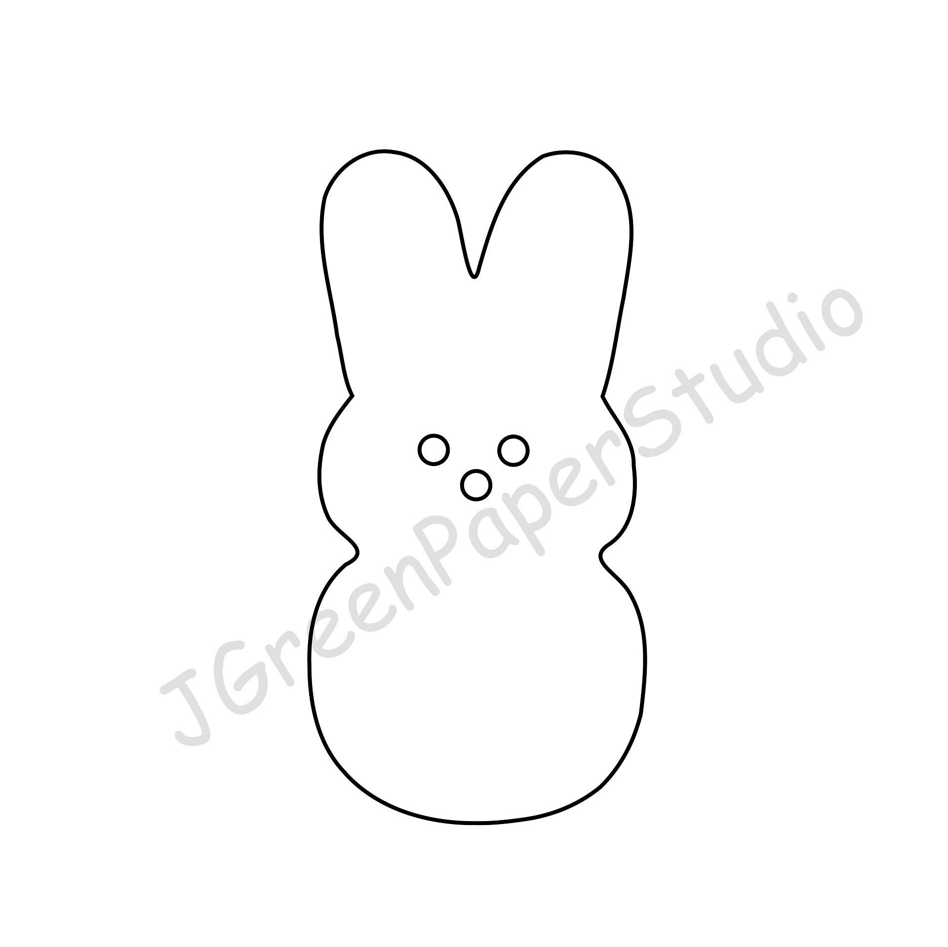 Printable Easter Bunny Peeps Template Kids Coloring Page Stencil PDF SVG Digital Download Etsy