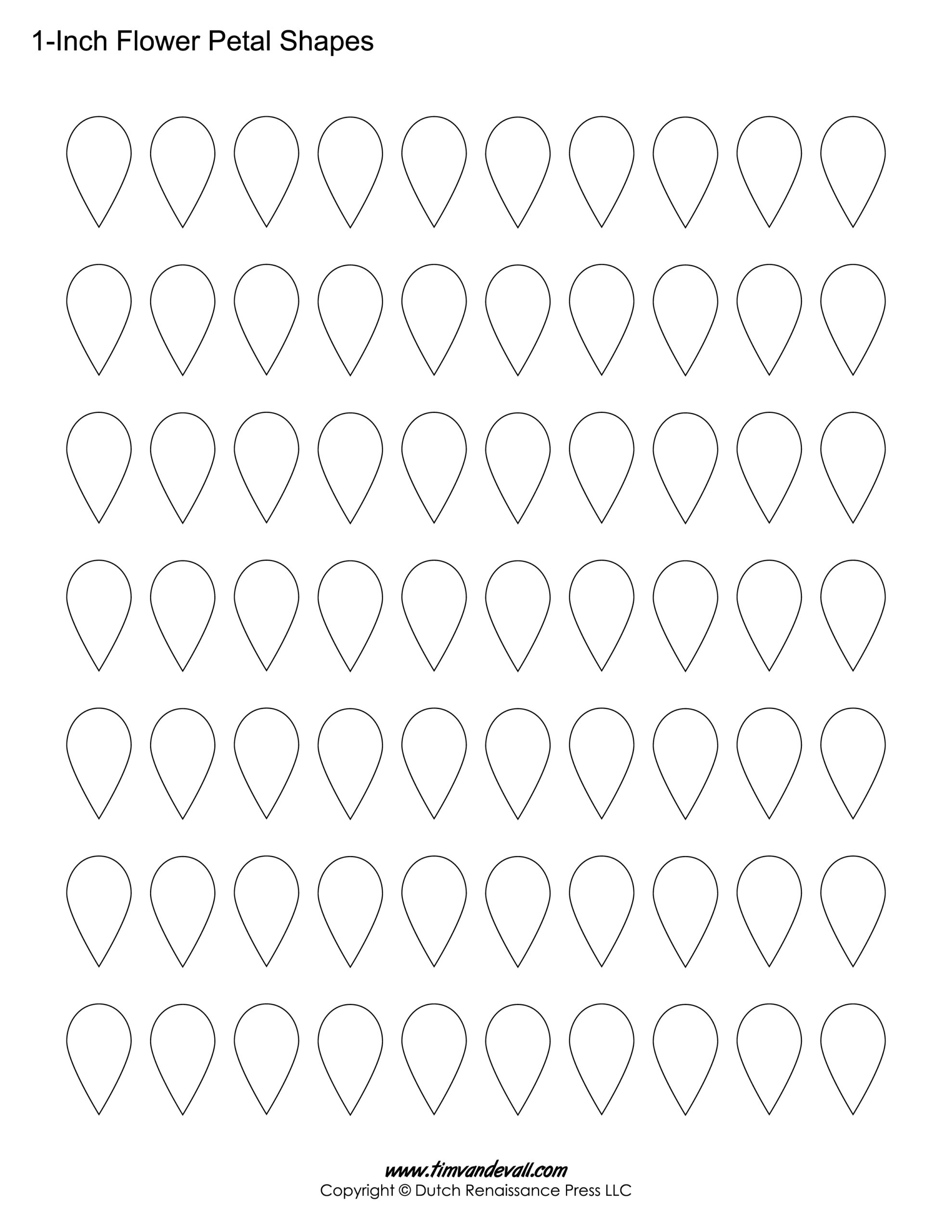 printable flower petal template