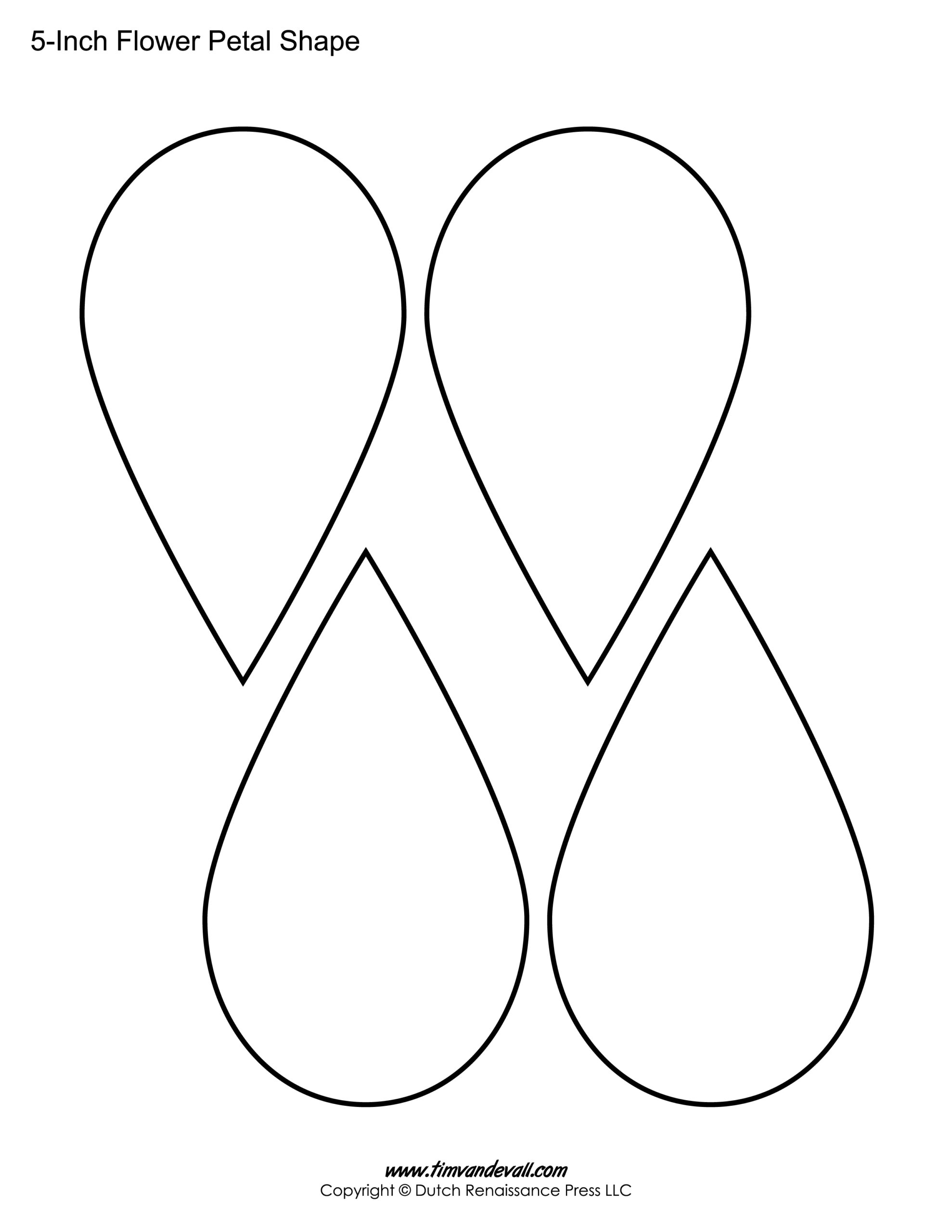 printable rose petal template