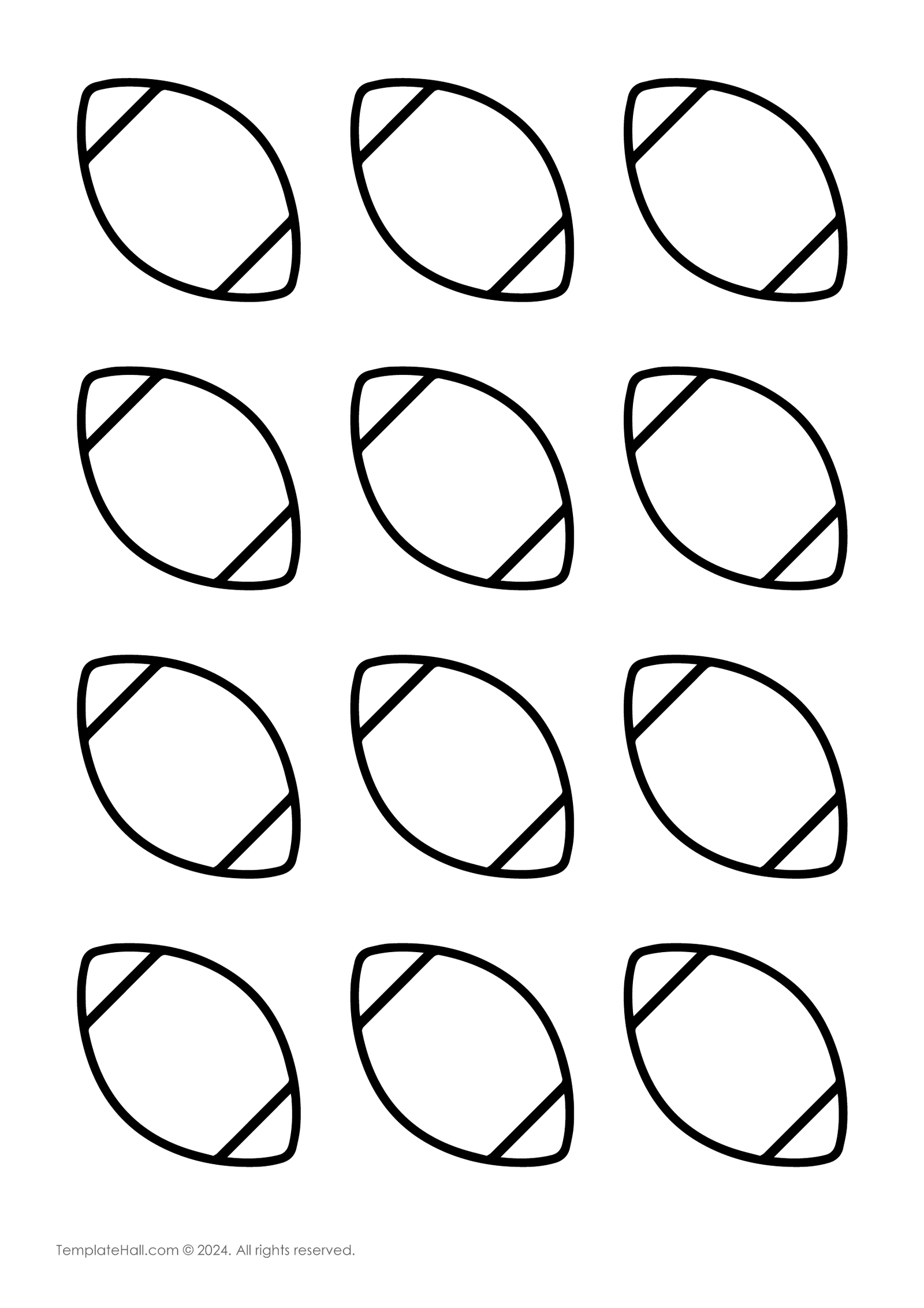 Printable Football Macaron Template Free PDF 