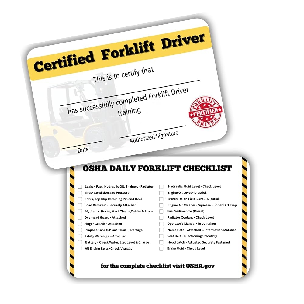 Printable Free Aerial Lift Certification Card Template Templates FREE