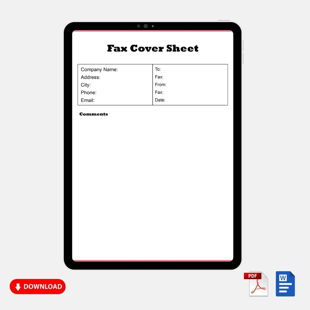 free printable fax cover sheet pdf