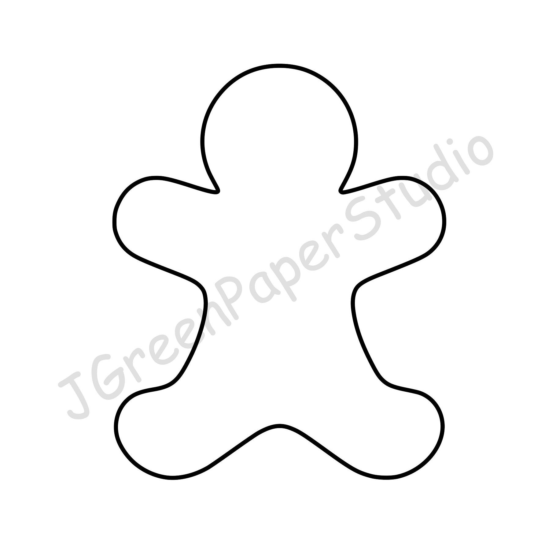 Printable Gingerbread Man Template Kids Holiday Craft Stencil PDF SVG Digital Download Etsy
