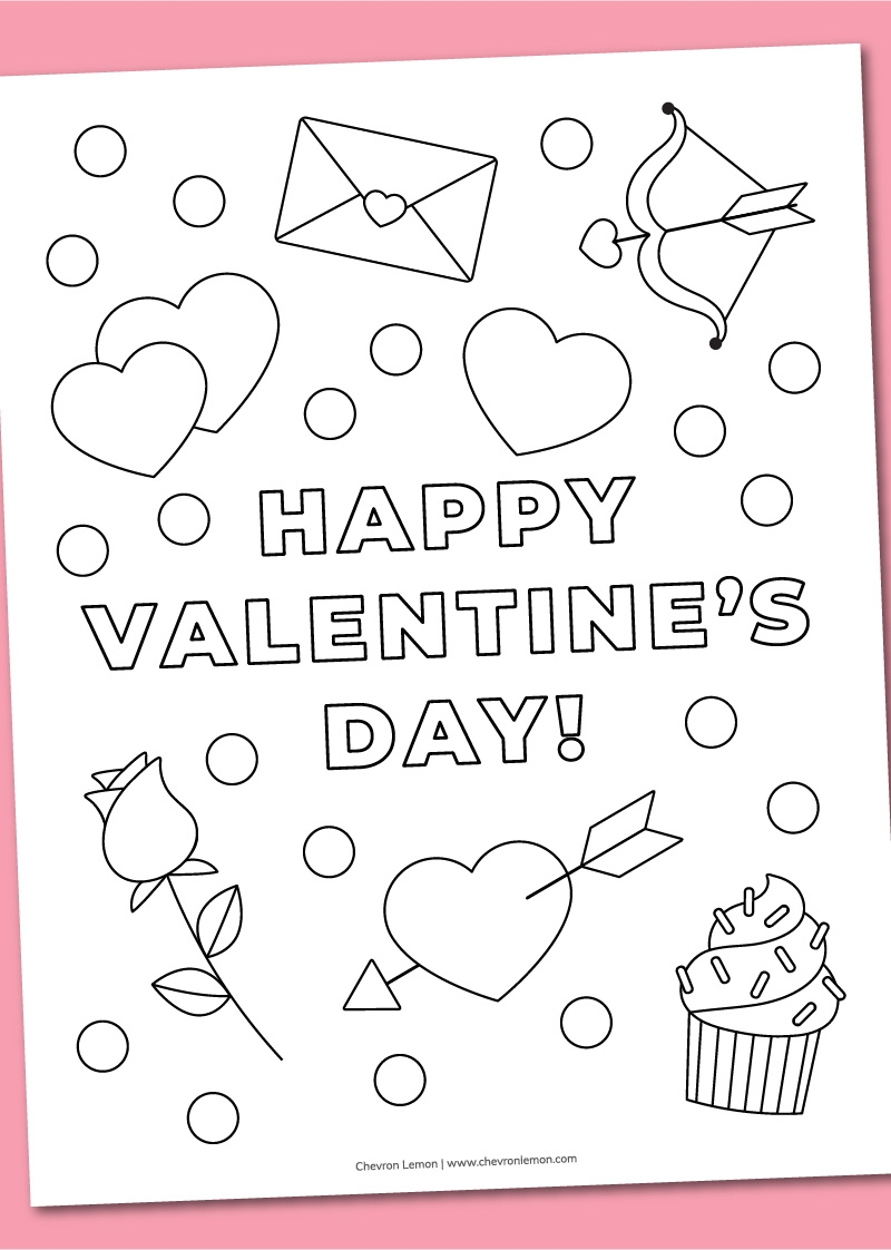happy valentines day coloring pages