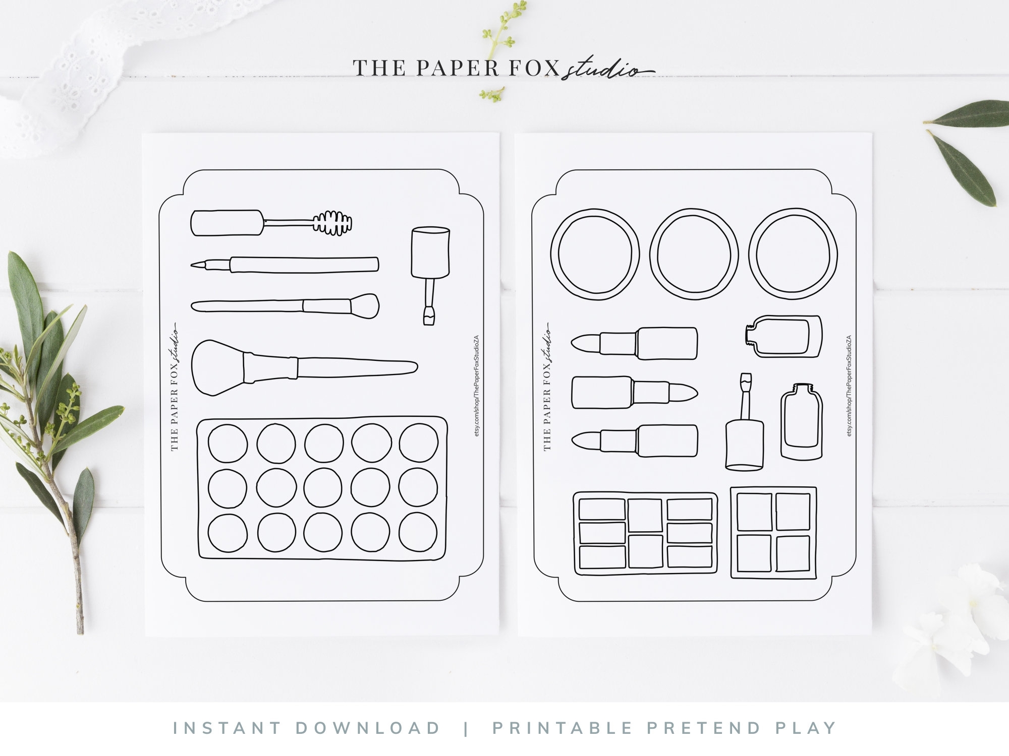 Printable Makeup Pretend Play Kit Print At Home Kids Toys Printable Coloring Pages Printable Dramatic Play Props 8001 Etsy