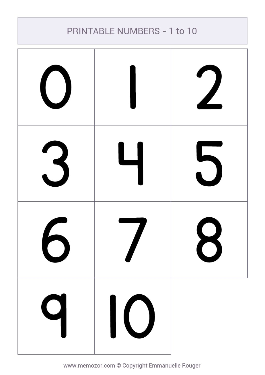 large printable numbers 1 10 pdf
