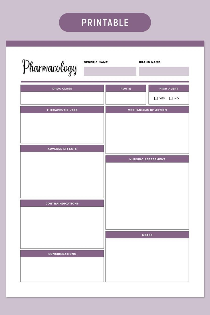 Printable Nursing Student Template