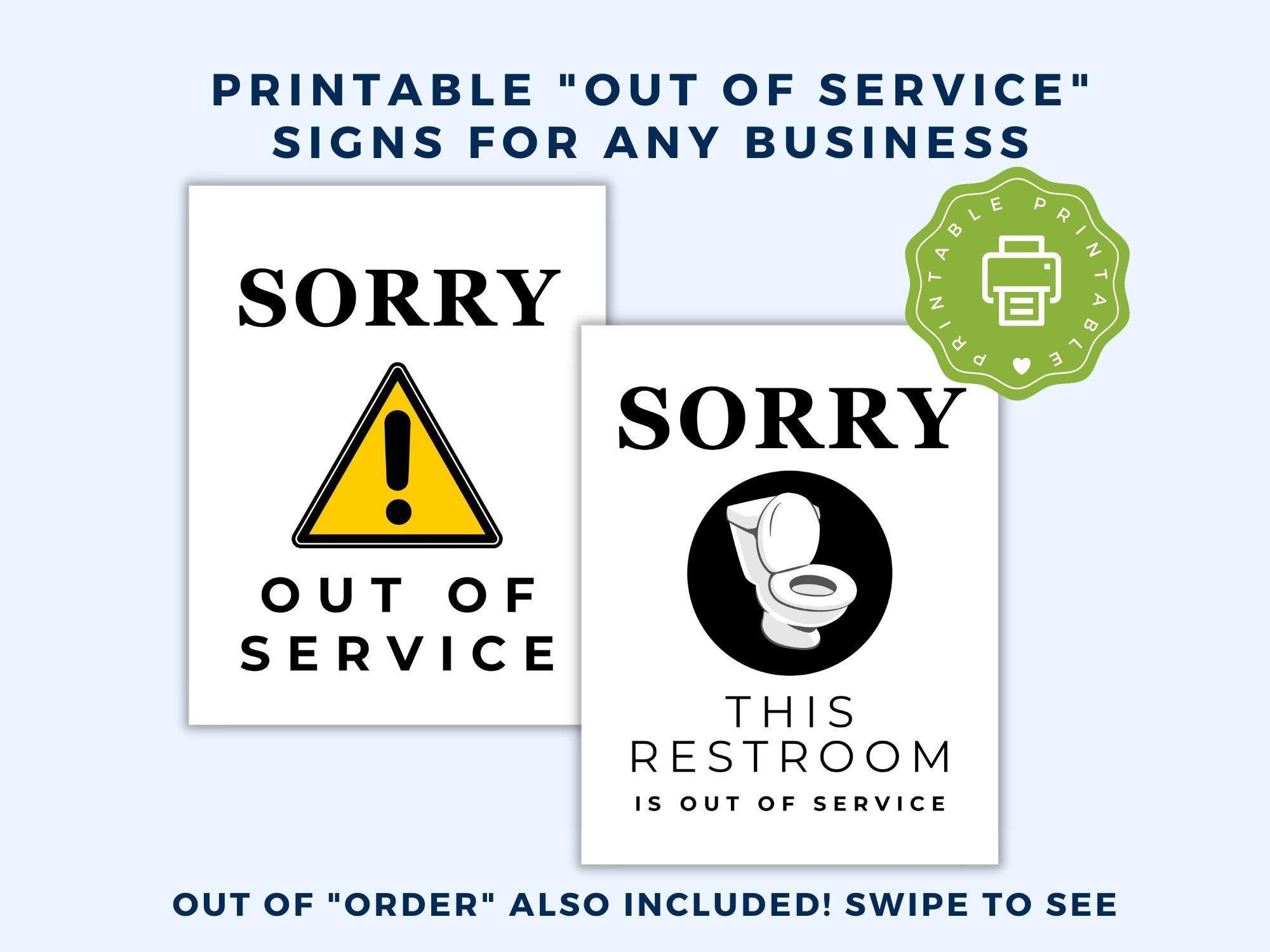 out of order signage printable