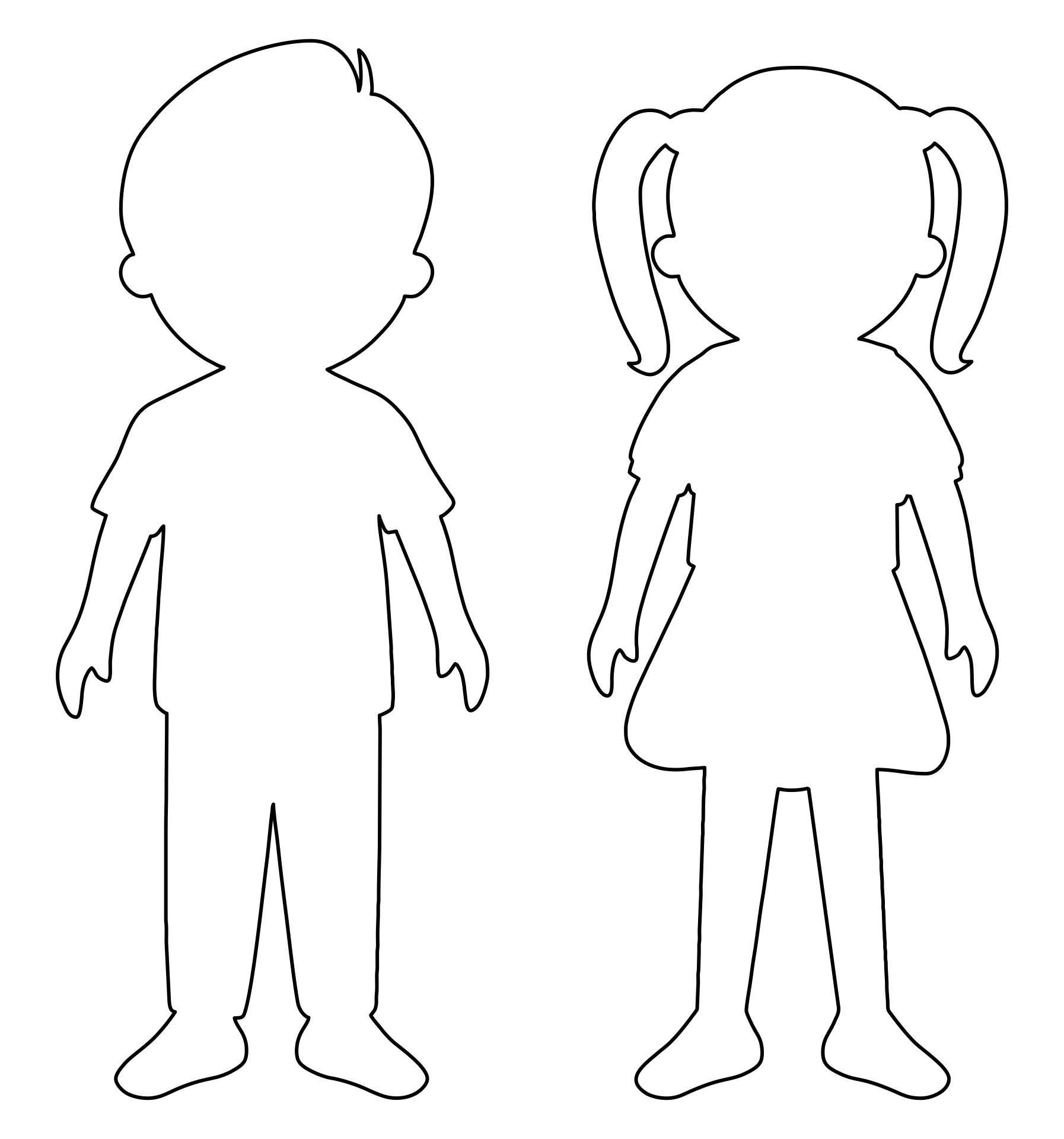 Printable Paper People Cutouts Paper Doll Printable Templates Paper Doll Template Paper People