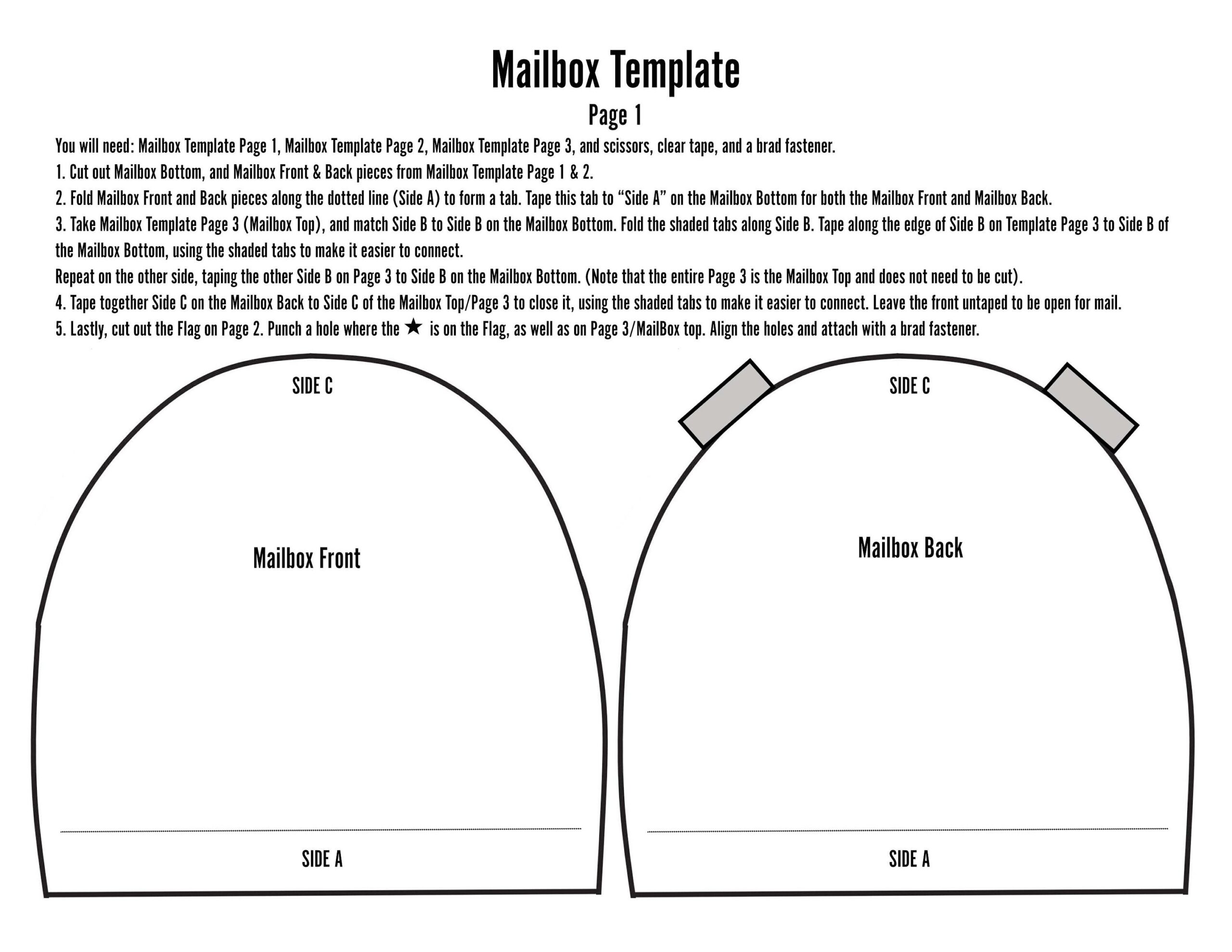 Printable Paper Valentine Mailbox Template Instant Download Etsy