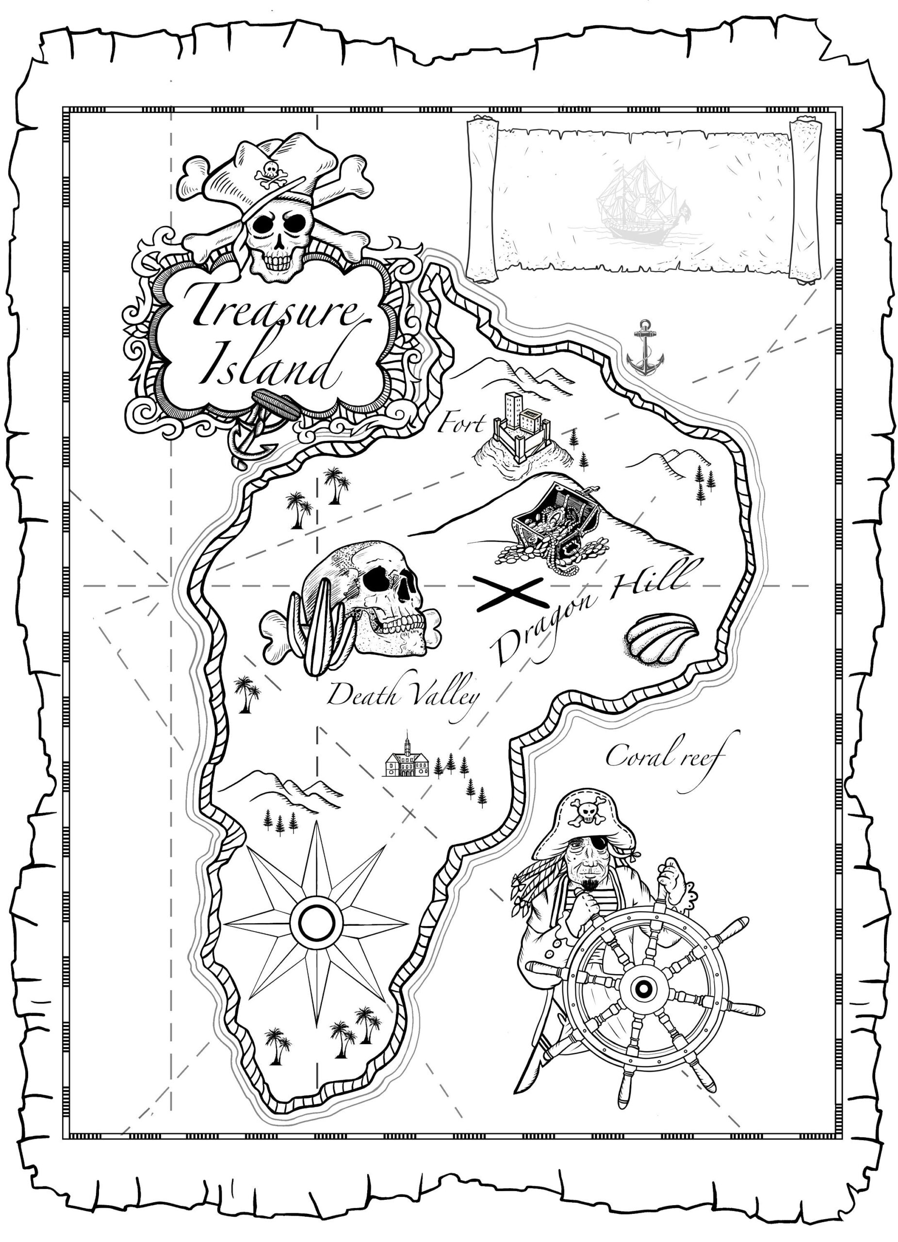 printable pirate map template