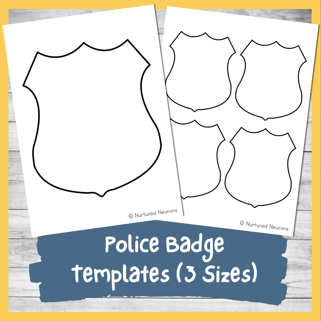 Printable Police Badge Templates 3 Different Size Outlines Nurtured Neurons