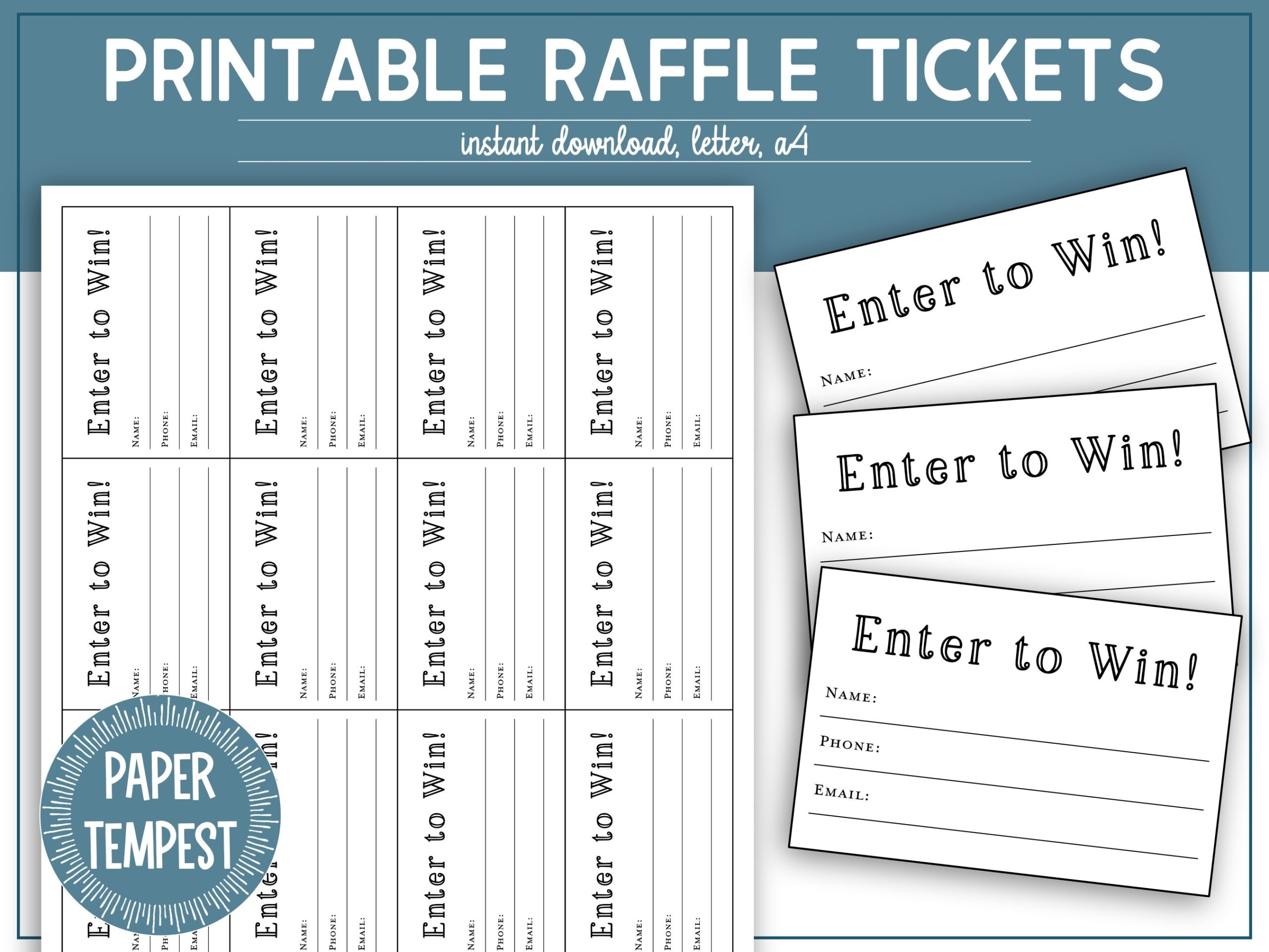 free printable raffle entry form template